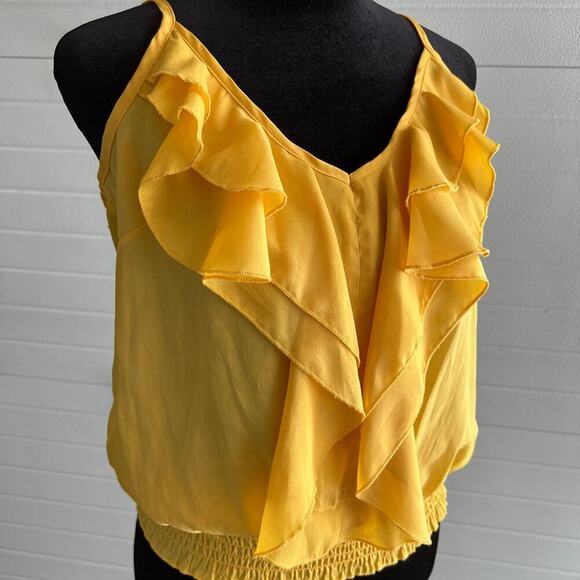 American Raggie, polyester Cami with ruffle and elastic waist, women's size S - Picture 2 of 5